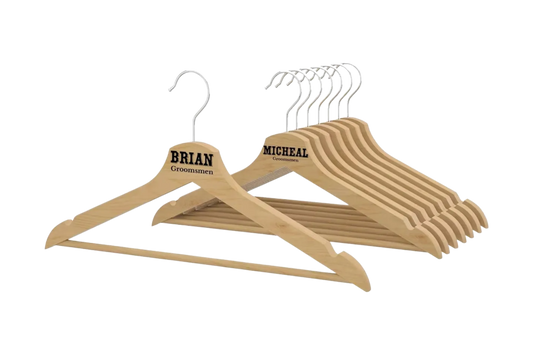 Dress to Impress: Personalized Wood Hangers by Dusty Roads C3 - Elevate Every Occasion with Timeless Elegance! 🌲✨